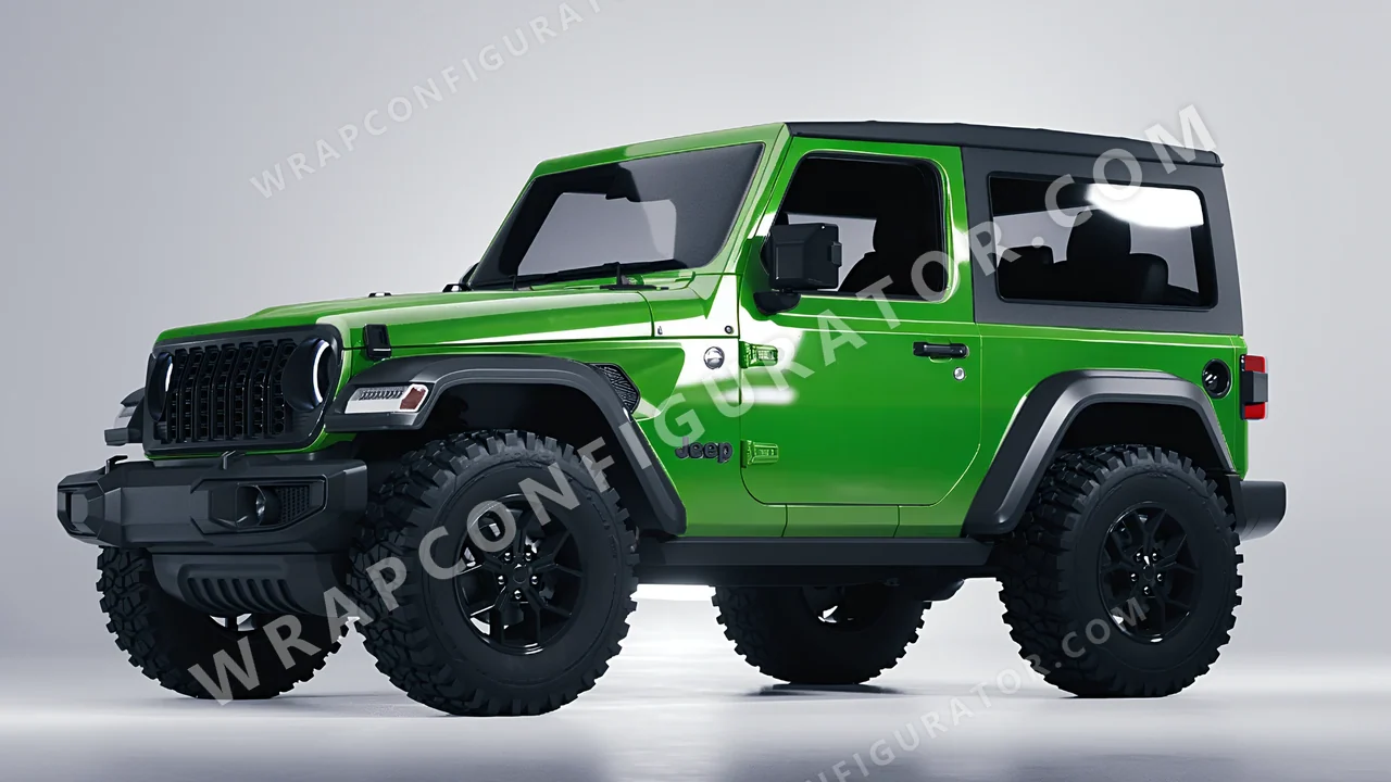 Green Jeep Wrangler Willys 2024 wrapped in ORACAL Tree Green 970RA-486G
