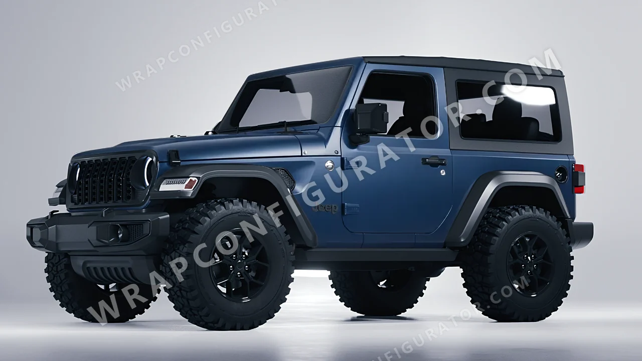 Grey Jeep Wrangler Willys 2024 wrapped in 3M Satin Thundercloud S271