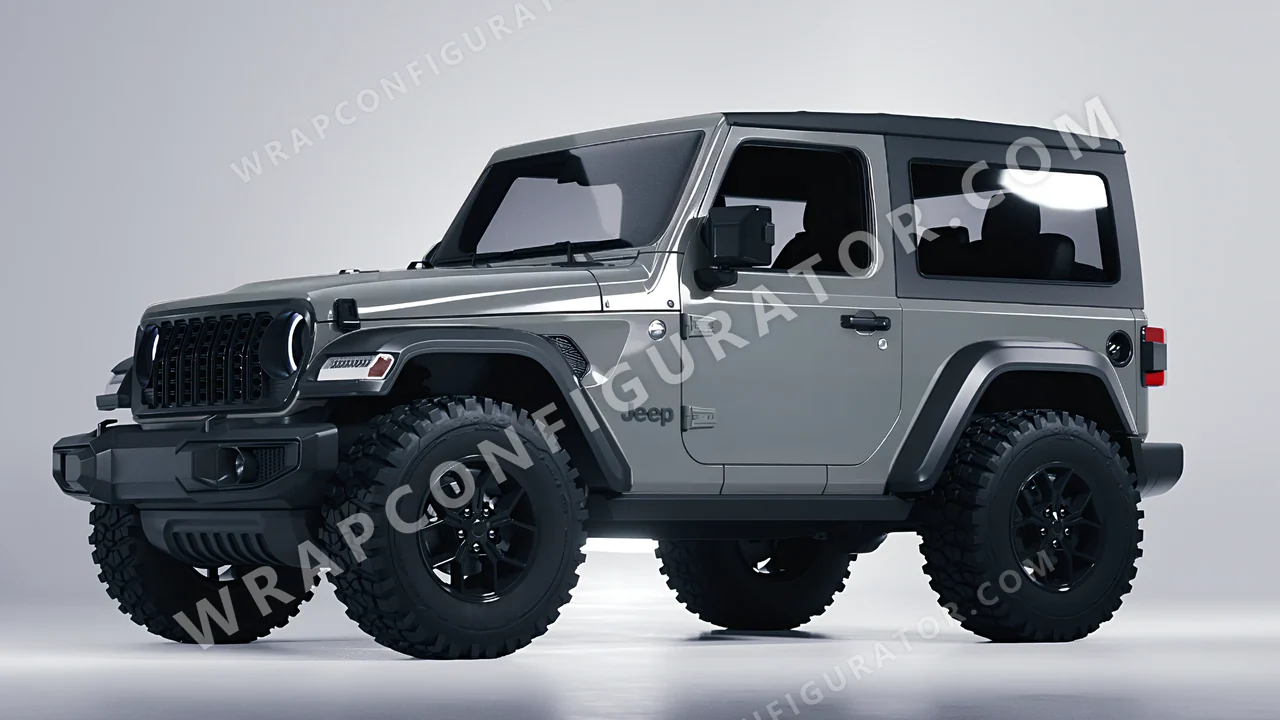 Grey Jeep Wrangler Willys 2024 wrapped in Avery Dennison Grey SW900-832-O