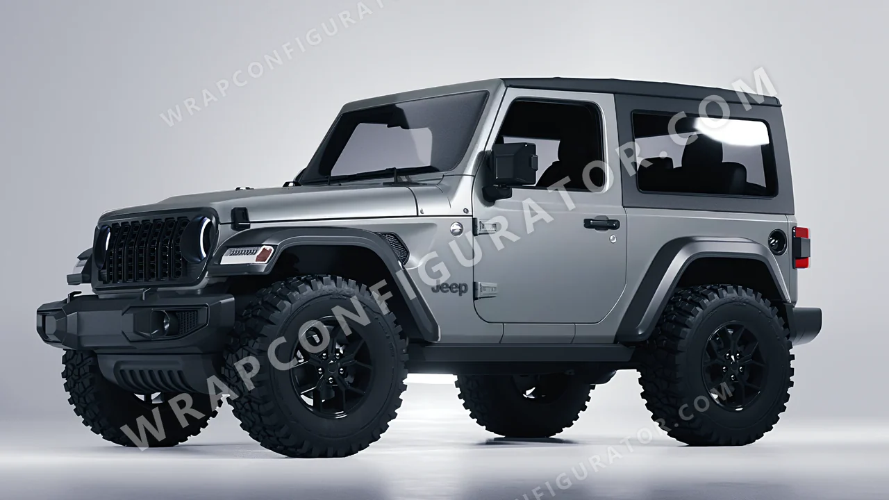 Grey Jeep Wrangler Willys 2024 wrapped in Avery Dennison Grey SW900-833-O