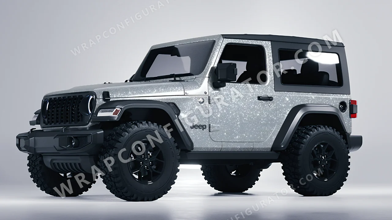Grey Jeep Wrangler Willys 2024 wrapped in Avery Dennison Silver SW900-878-D