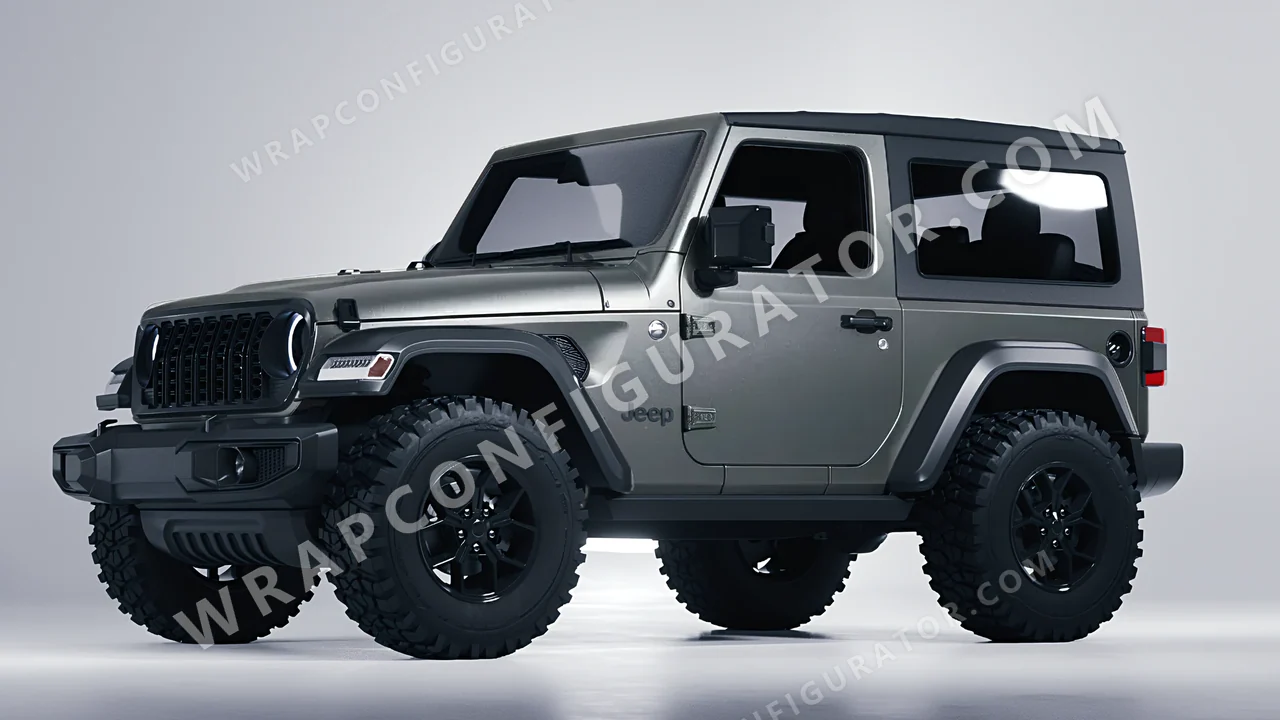 Grey Jeep Wrangler Willys 2024 wrapped in Avery Dennison Spy Grey SW900-828-M
