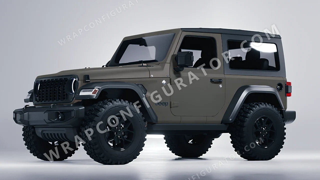 Grey Jeep Wrangler Willys 2024 wrapped in Colourshield PPF by HyperPro AMG Gray SMF28-P
