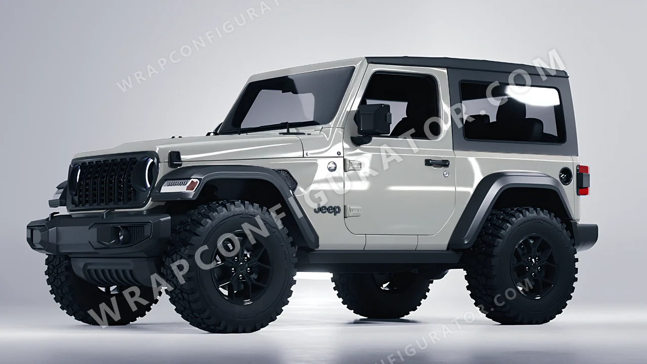 Grey Jeep Wrangler Willys 2024 wrapped in Colourshield PPF by HyperPro Bright Gray HGF91-P
