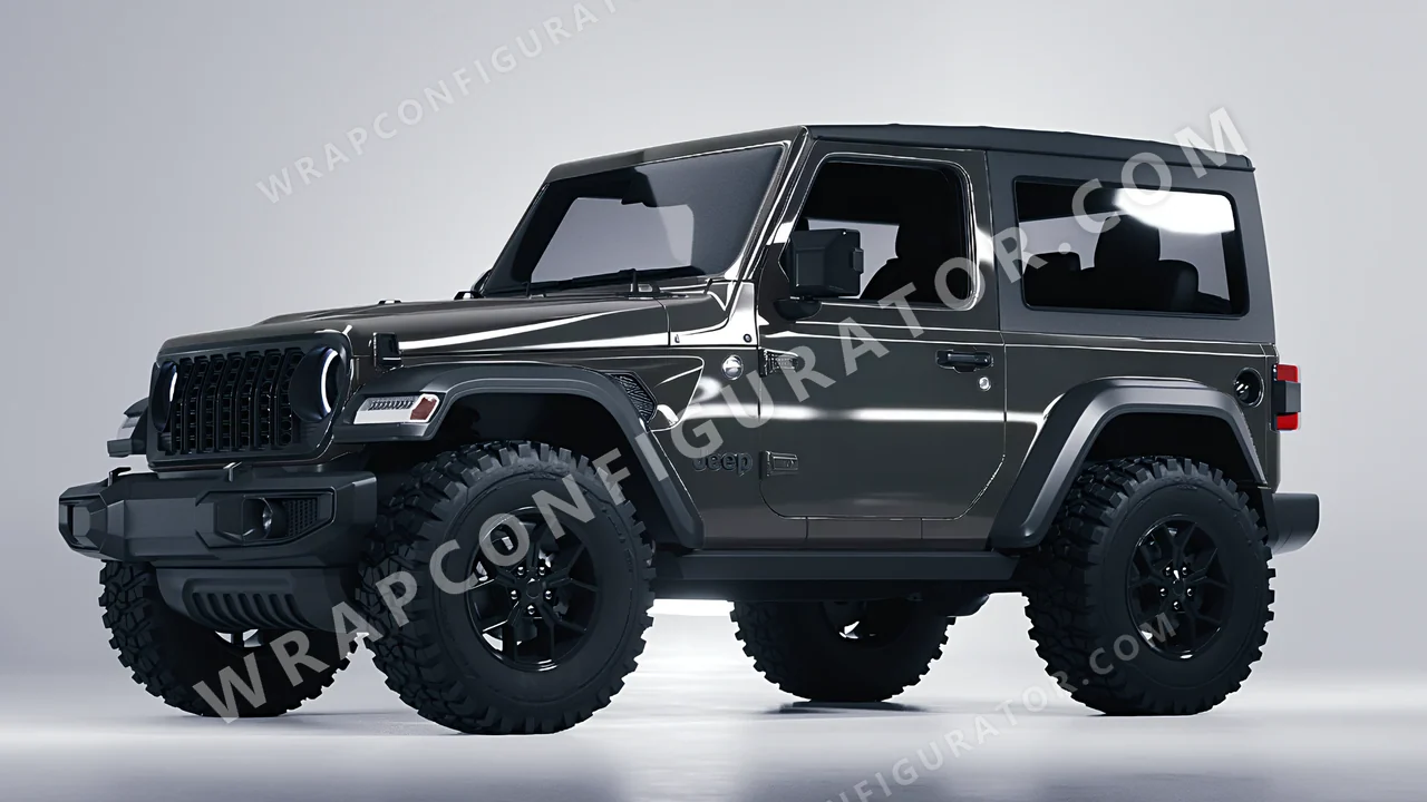 Grey Jeep Wrangler Willys 2024 wrapped in Colourshield PPF by HyperPro Deep Gray HGF68-P
