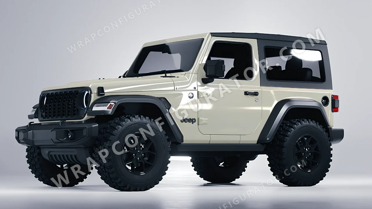 Grey Jeep Wrangler Willys 2024 wrapped in Colourshield PPF by HyperPro Fog Gray HGF103-P
