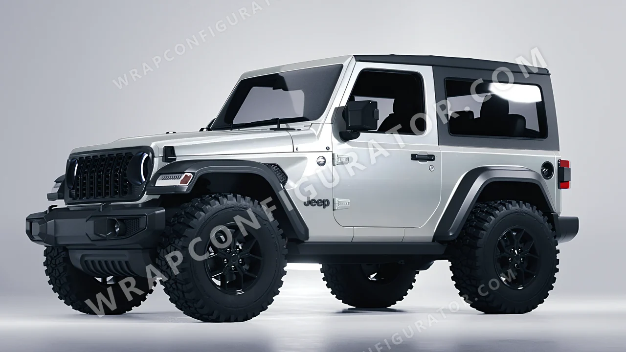Grey Jeep Wrangler Willys 2024 wrapped in Colourshield PPF by HyperPro GT Silver GAF09-P
