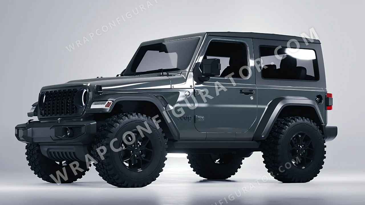 Grey Jeep Wrangler Willys 2024 wrapped in Colourshield PPF by HyperPro Shark Gray HGF102-P