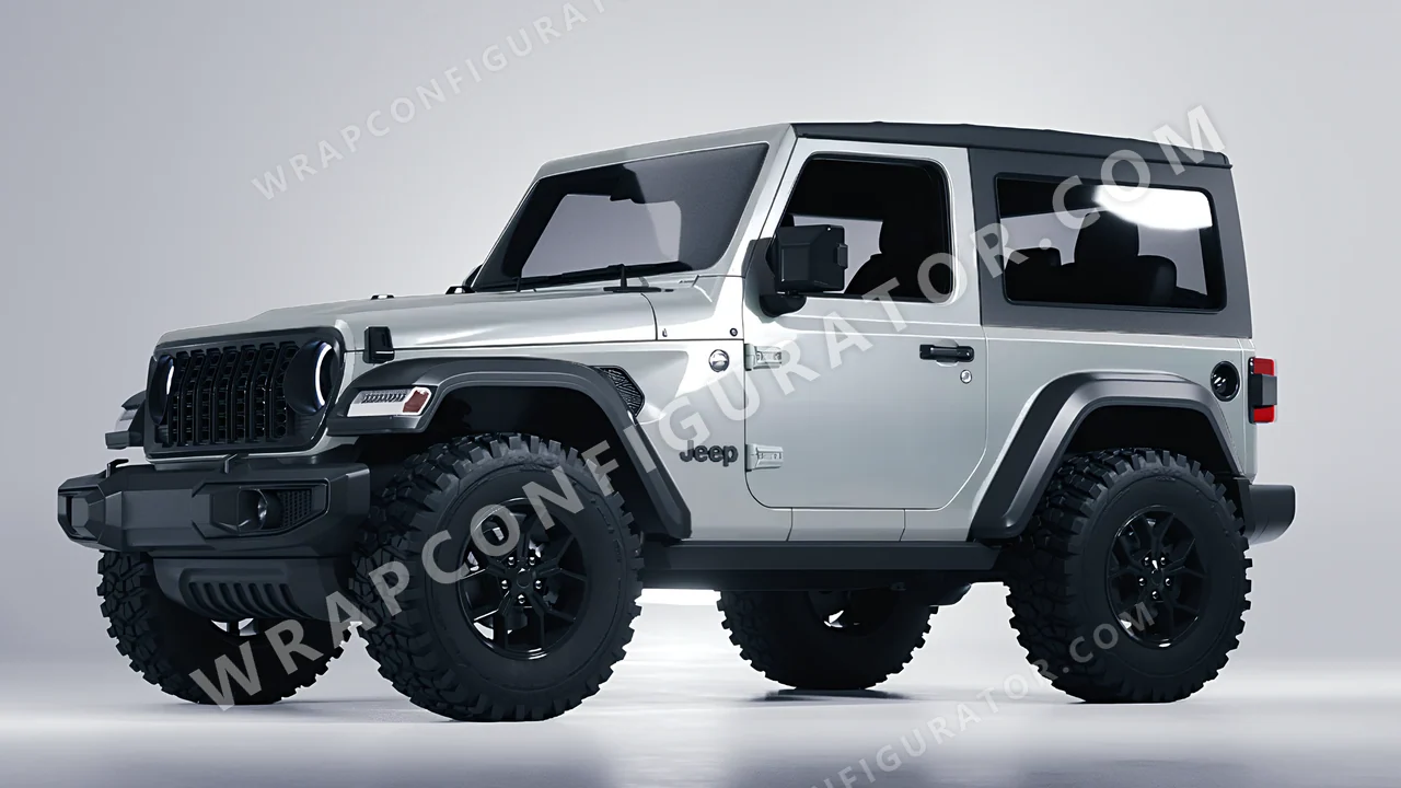Grey Jeep Wrangler Willys 2024 wrapped in Inozetek Dynamic PPF Dolphin Grey DPPF904