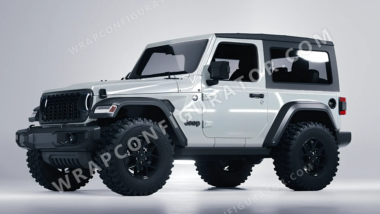 Grey Jeep Wrangler Willys 2024 wrapped in Inozetek Dynamic PPF GT Silver DPPF709