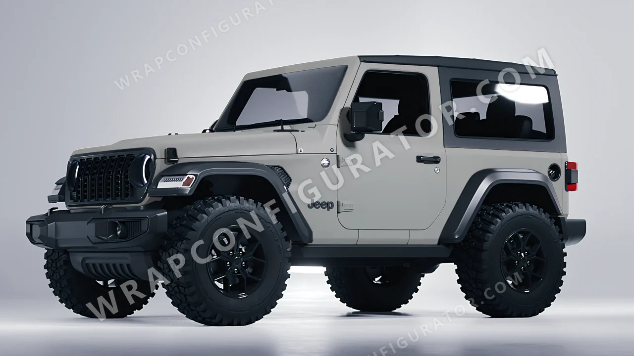 Grey Jeep Wrangler Willys 2024 wrapped in Inozetek Dynamic PPF Shark Grey DPPF818
