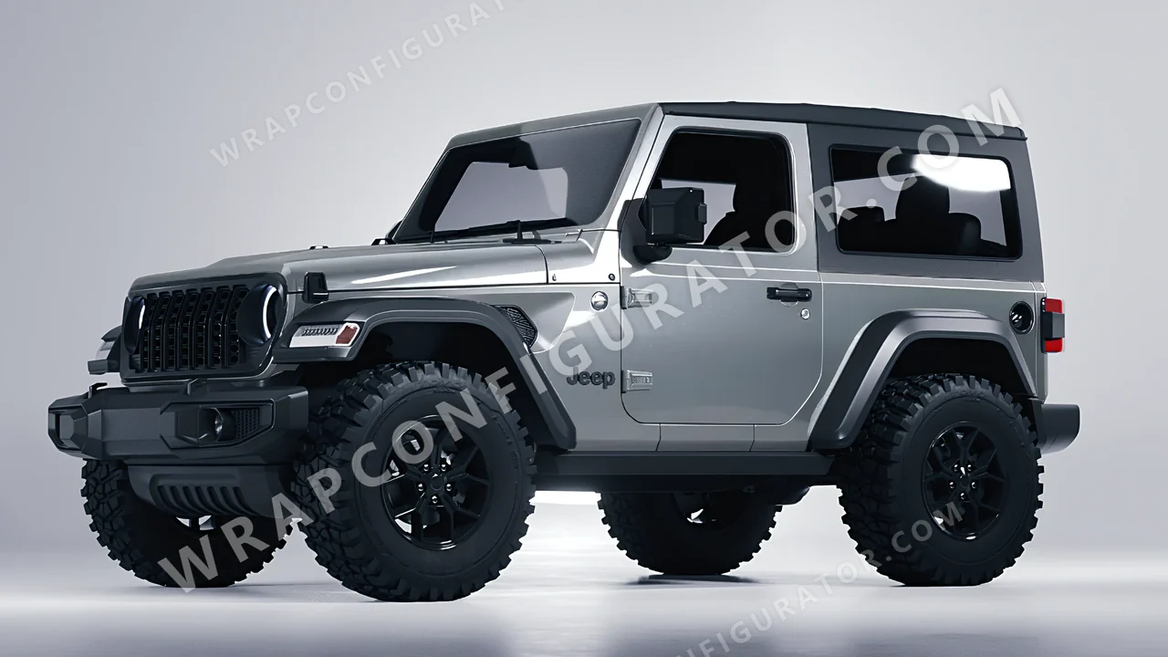 Grey Jeep Wrangler Willys 2024 wrapped in Inozetek Dynamic PPF Silver Bullet DPPF912