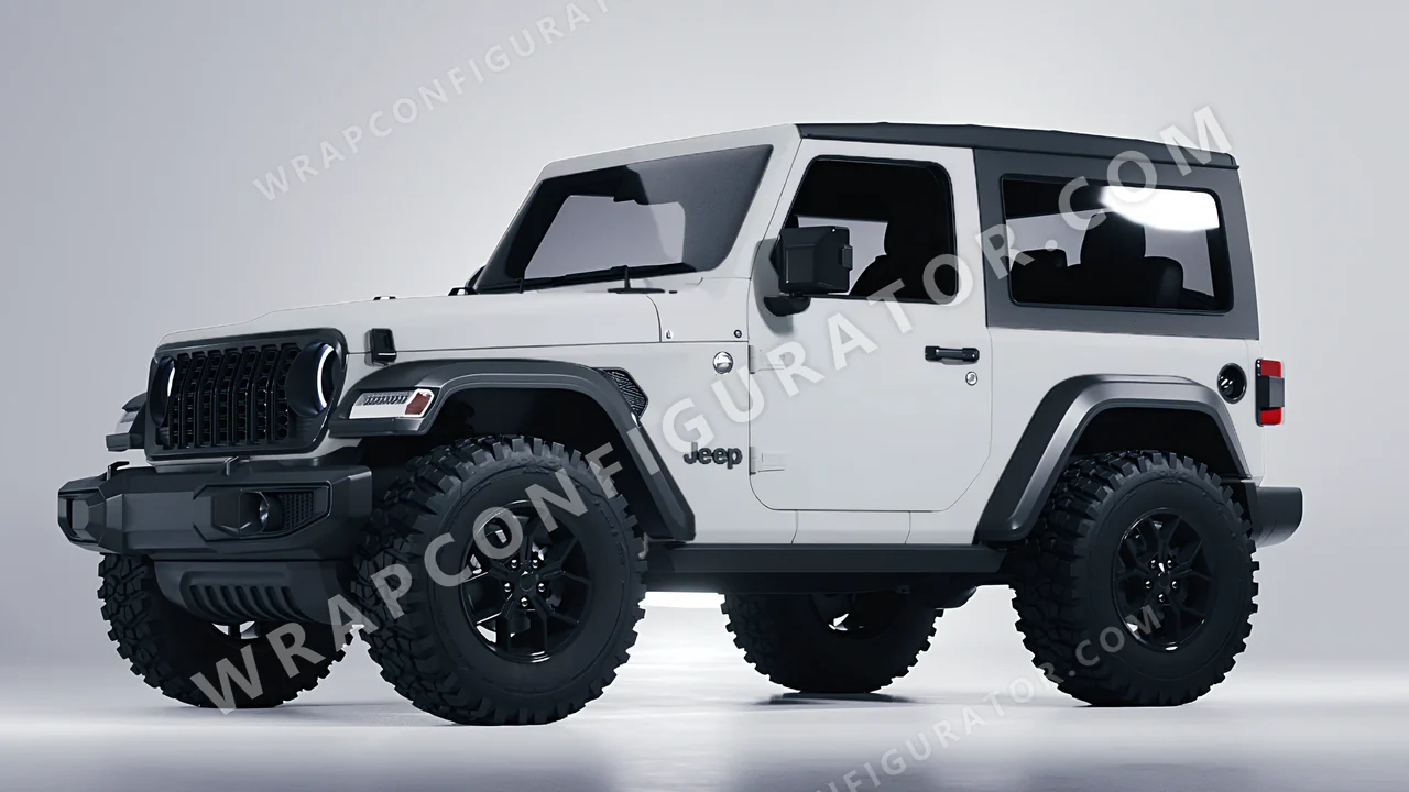 Grey Jeep Wrangler Willys 2024 wrapped in Inozetek Dynamic PPF Ultimate Grey DPPF809