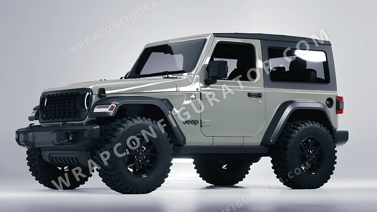 Grey Jeep Wrangler Willys 2024 wrapped in KPMF Ominous Grey K75415