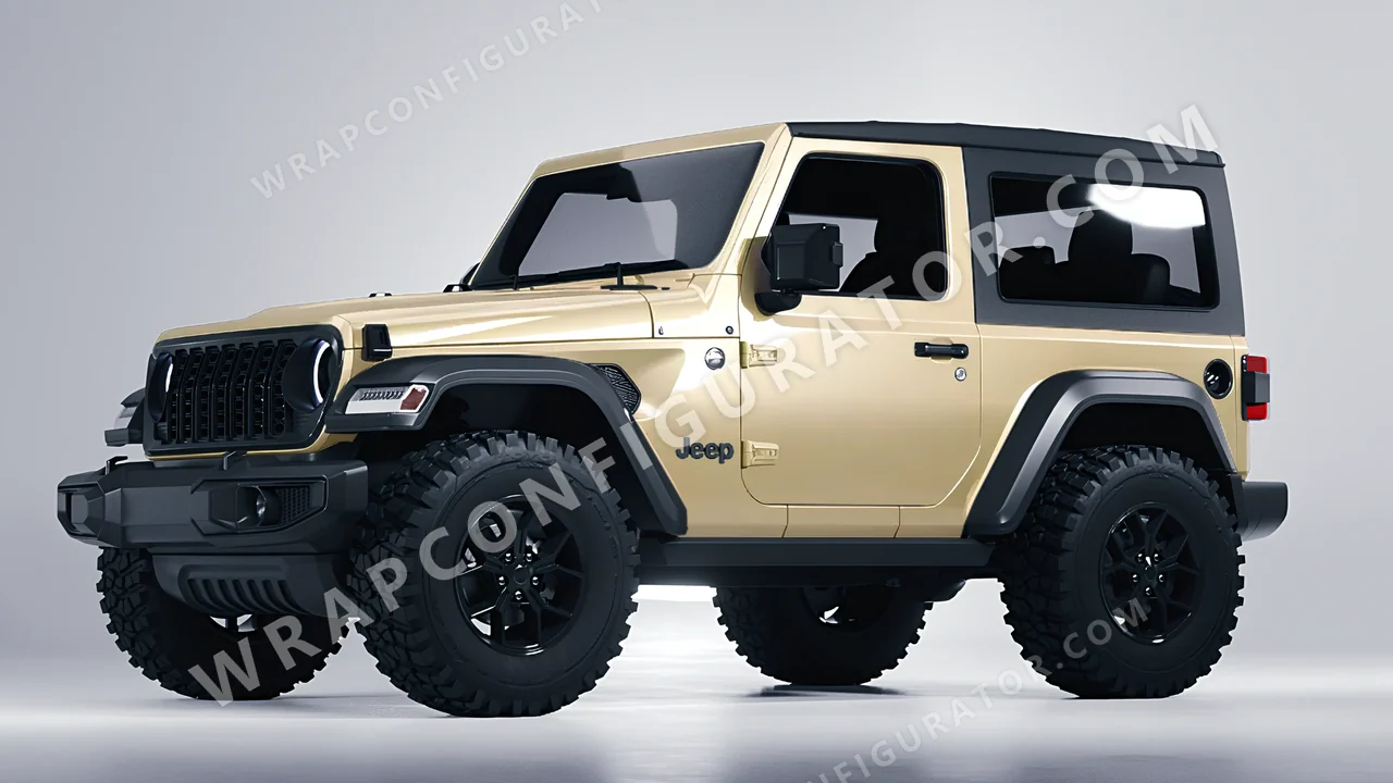 Grey Jeep Wrangler Willys 2024 wrapped in ORACAL Brass 970RA-922G