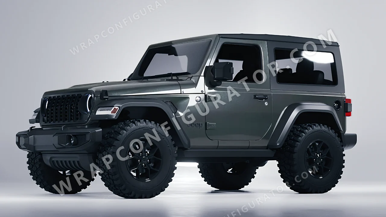Grey Jeep Wrangler Willys 2024 wrapped in ORACAL Graphite 970RA-932G