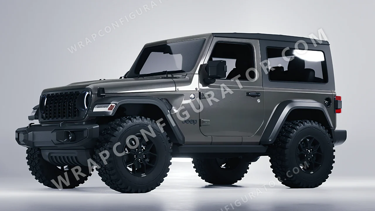 Grey Jeep Wrangler Willys 2024 wrapped in ORACAL Grey Cast Iron 970RA-935G