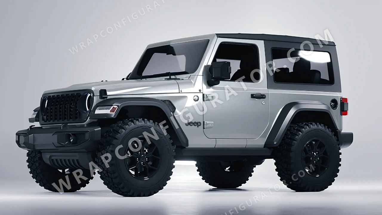 Grey Jeep Wrangler Willys 2024 wrapped in ORACAL Silver Grey 970RA-090G