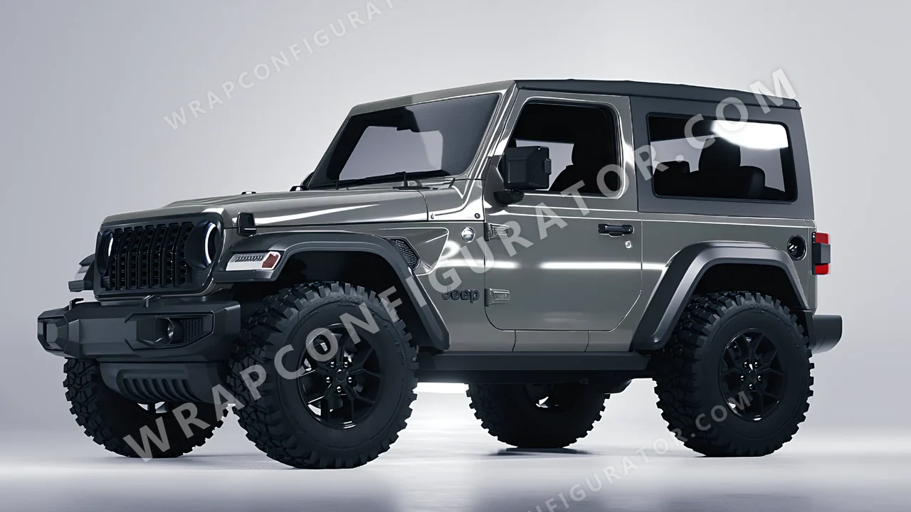 Grey Jeep Wrangler Willys 2024 wrapped in ORACAL Telegrey 970RA-076G