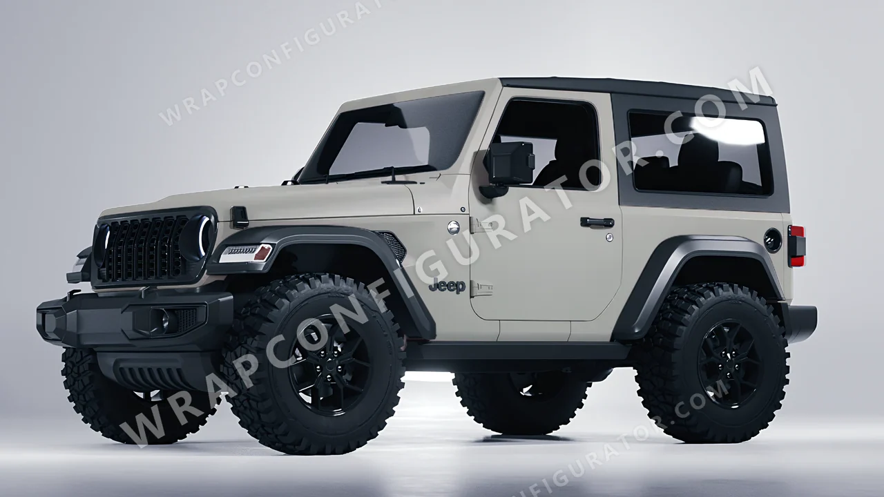 Grey Jeep Wrangler Willys 2024 wrapped in ORACAL Telegrey 970RA-076M