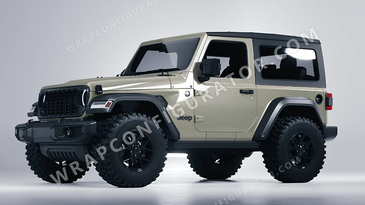 Grey Jeep Wrangler Willys 2024 wrapped in ORACAL Zinc 970RA-934G