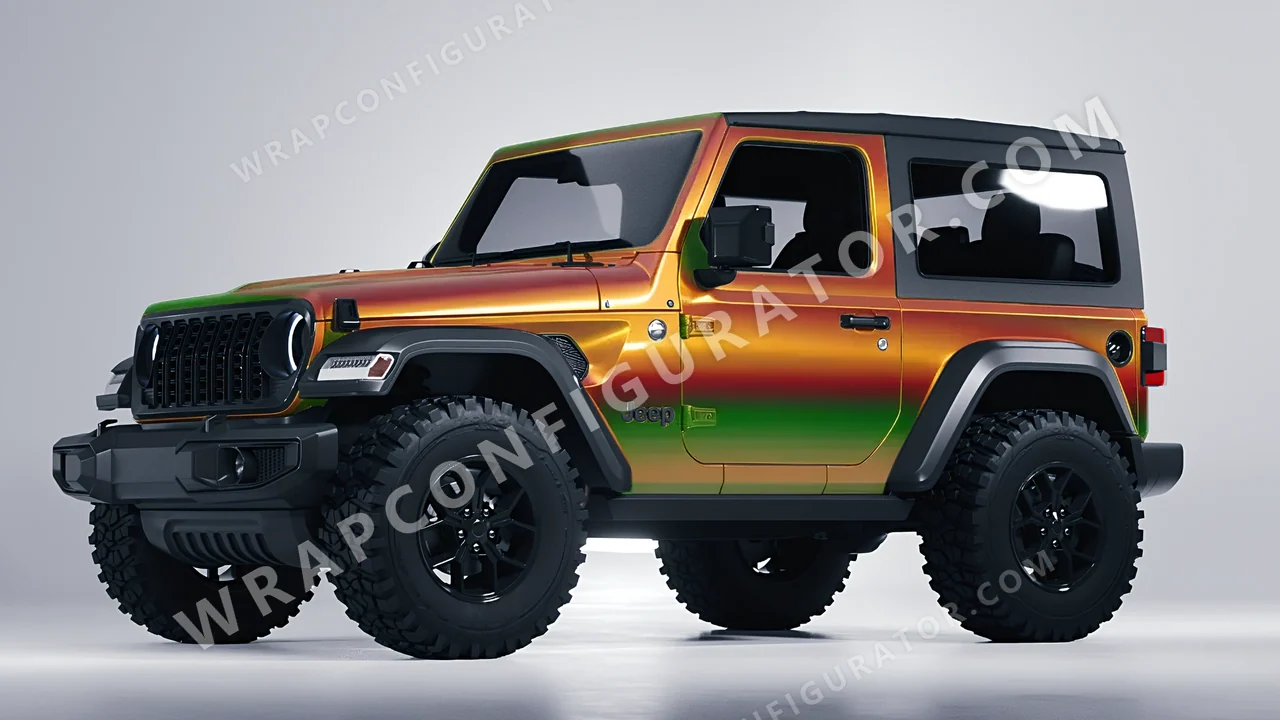 Orange Jeep Wrangler Willys 2024 wrapped in Colourshield PPF by HyperPro Dawn Orange GB04-P