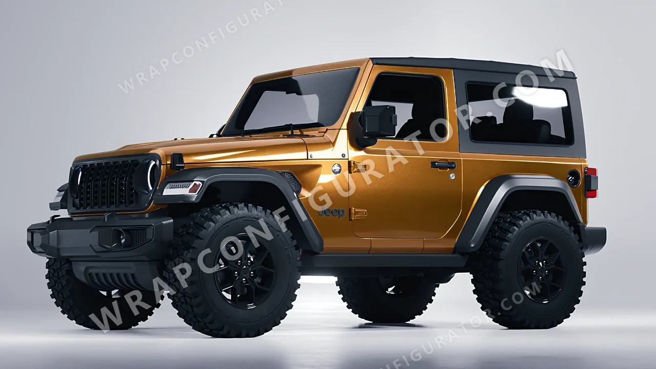 Orange Jeep Wrangler Willys 2024 wrapped in ORACAL Bronze 970RA-920G