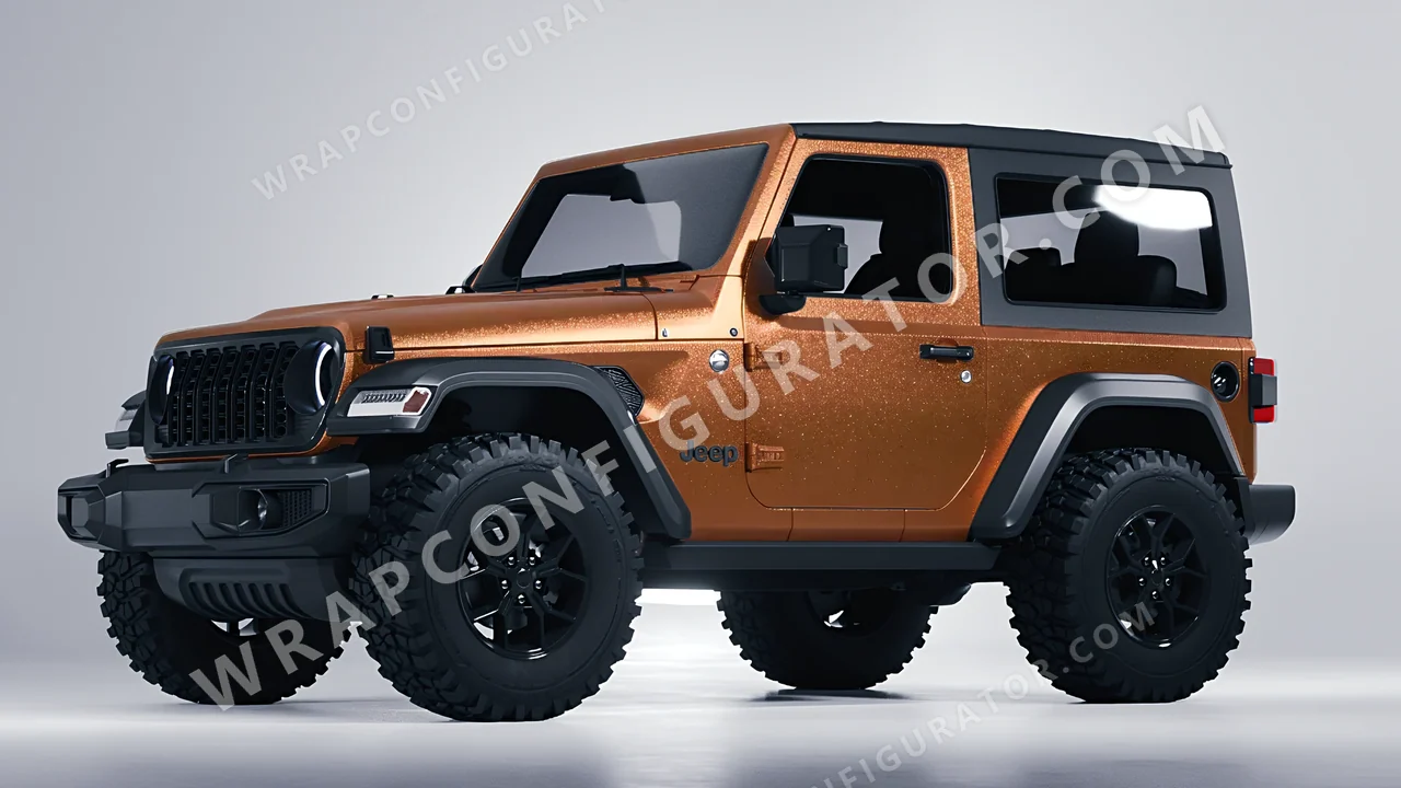 Orange Jeep Wrangler Willys 2024 wrapped in ORACAL Copper 970RA-092M