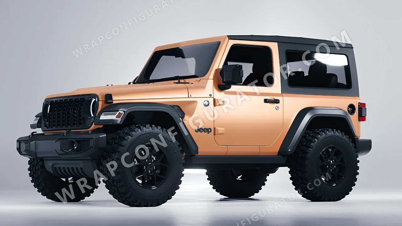 Orange Jeep Wrangler Willys 2024 wrapped in ORACAL Copper Kiss 970RA-313M