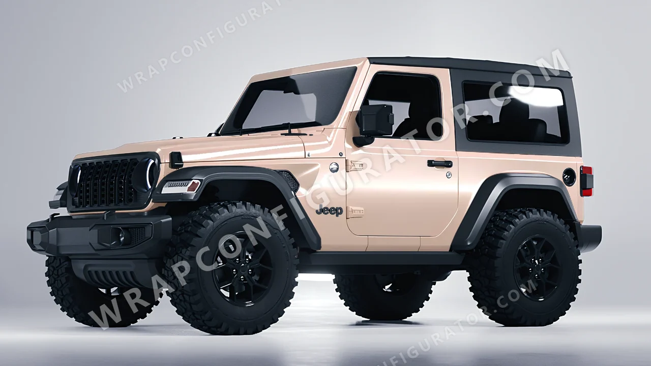 Pink Jeep Wrangler Willys 2024 wrapped in Colourshield PPF by HyperPro Champagne Pink HGM73-P
