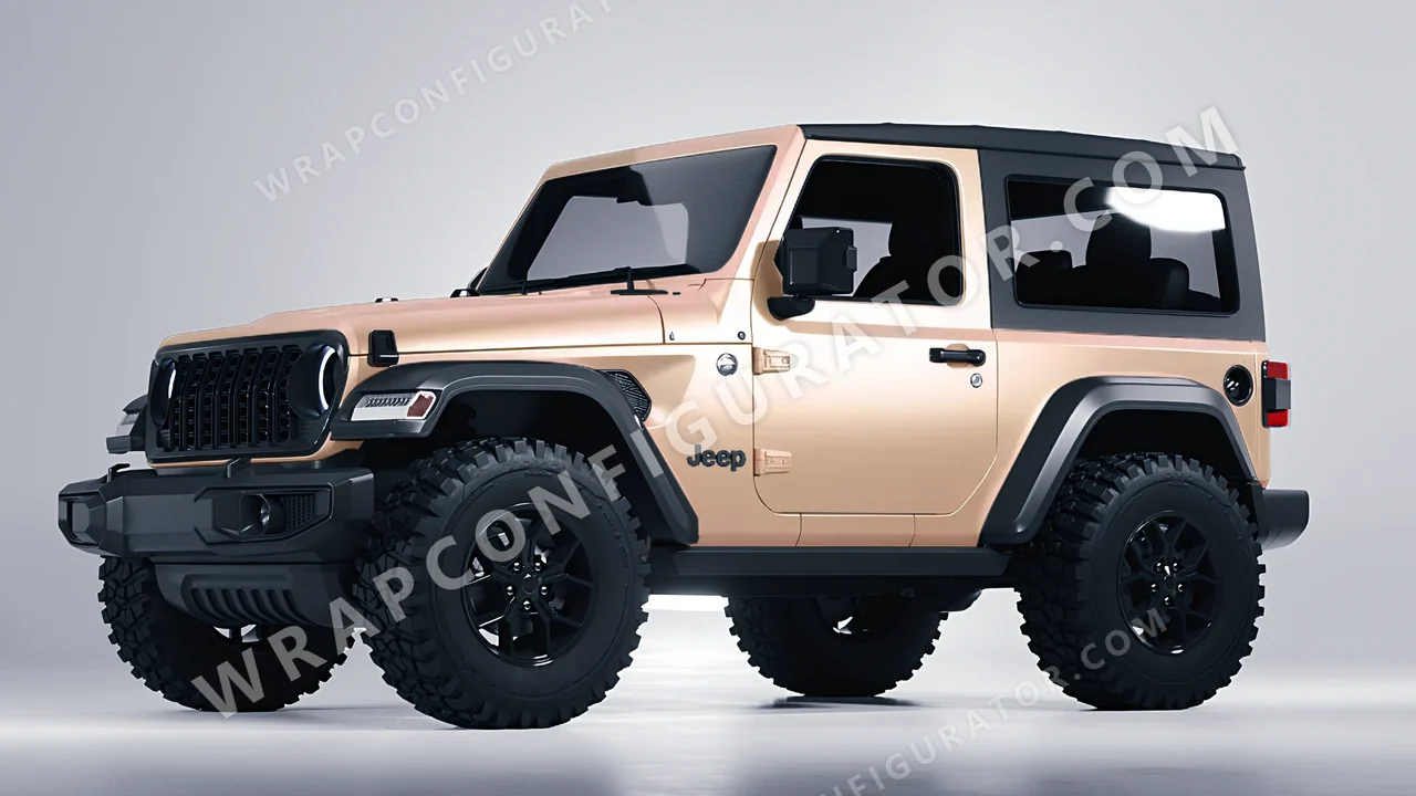Pink Jeep Wrangler Willys 2024 wrapped in Colourshield PPF by HyperPro Rose Gold SMF38-P