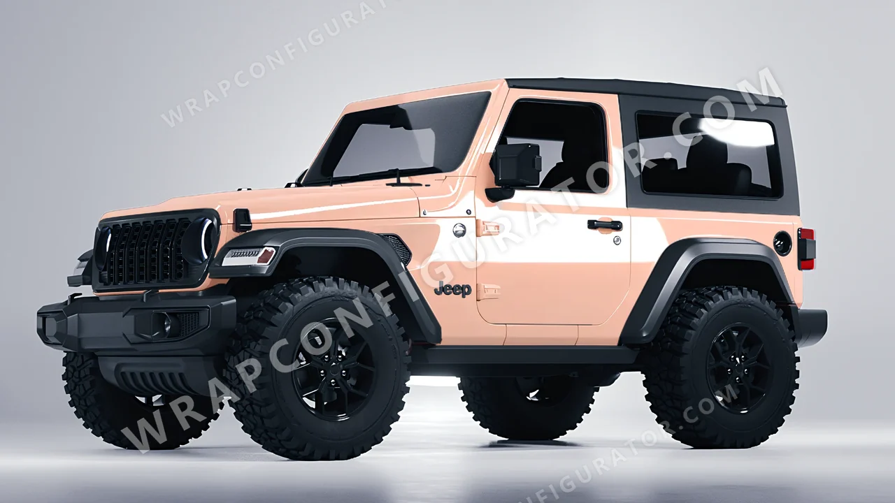 Pink Jeep Wrangler Willys 2024 wrapped in Colourshield PPF by HyperPro Soft Pink HGF74-P