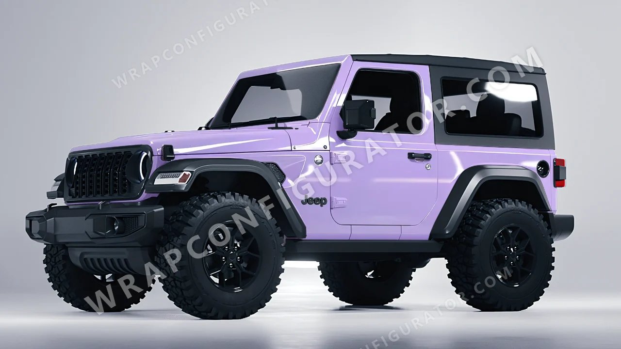 Purple Jeep Wrangler Willys 2024 wrapped in Colourshield PPF by HyperPro Amethyst HGF27-P
