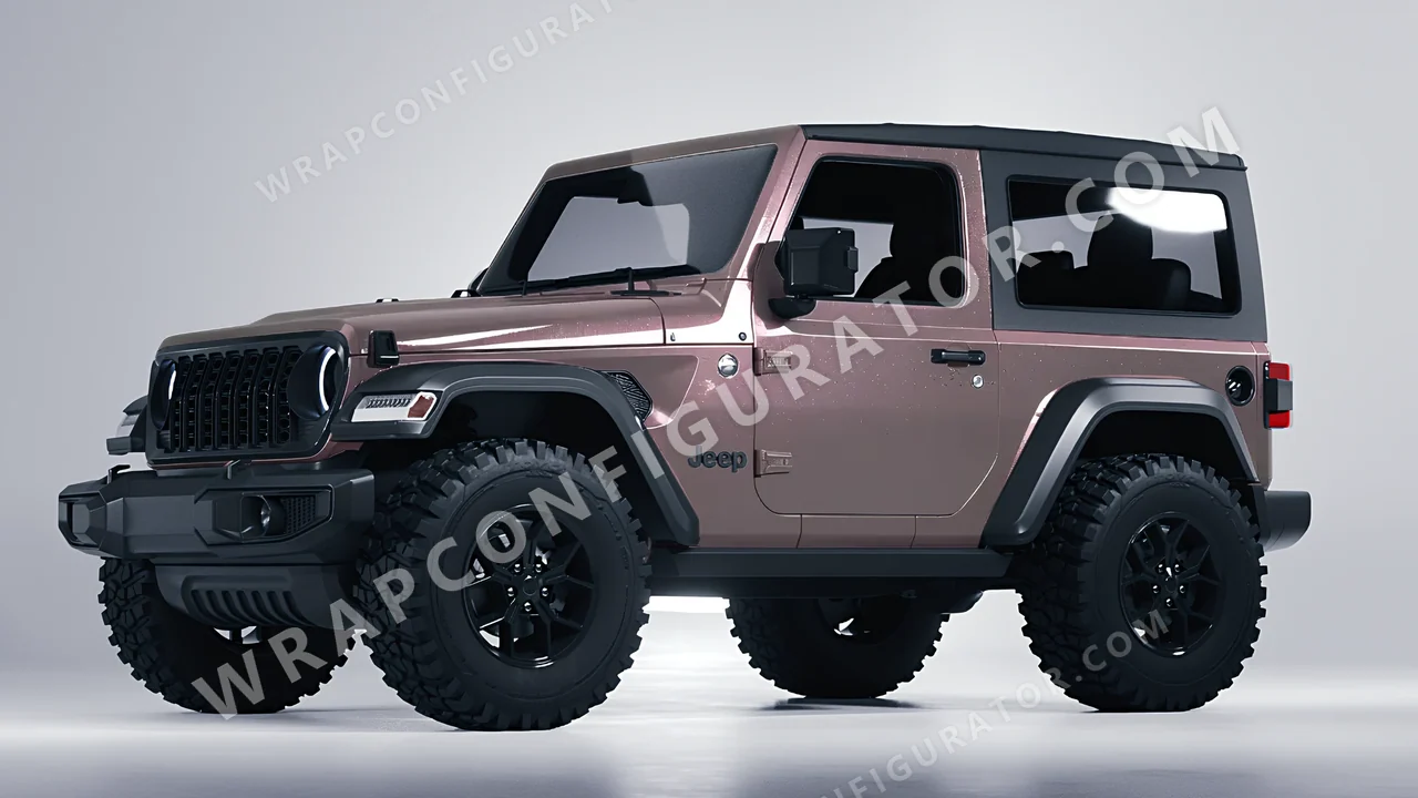 Purple Jeep Wrangler Willys 2024 wrapped in Colourshield PPF by HyperPro Mauve Purple GAF58-P