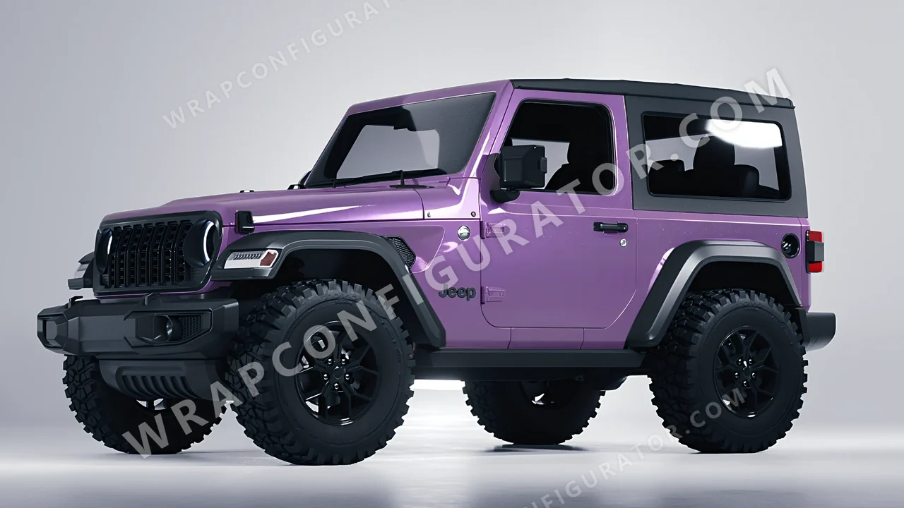 Purple Jeep Wrangler Willys 2024 wrapped in Colourshield PPF by HyperPro Wisteria Purple GAF50-P