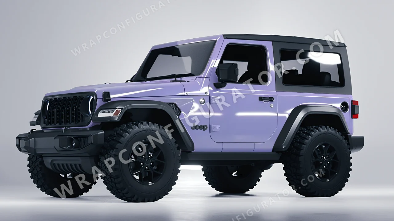 Purple Jeep Wrangler Willys 2024 wrapped in Inozetek Dynamic PPF Grey Violet DPPF938