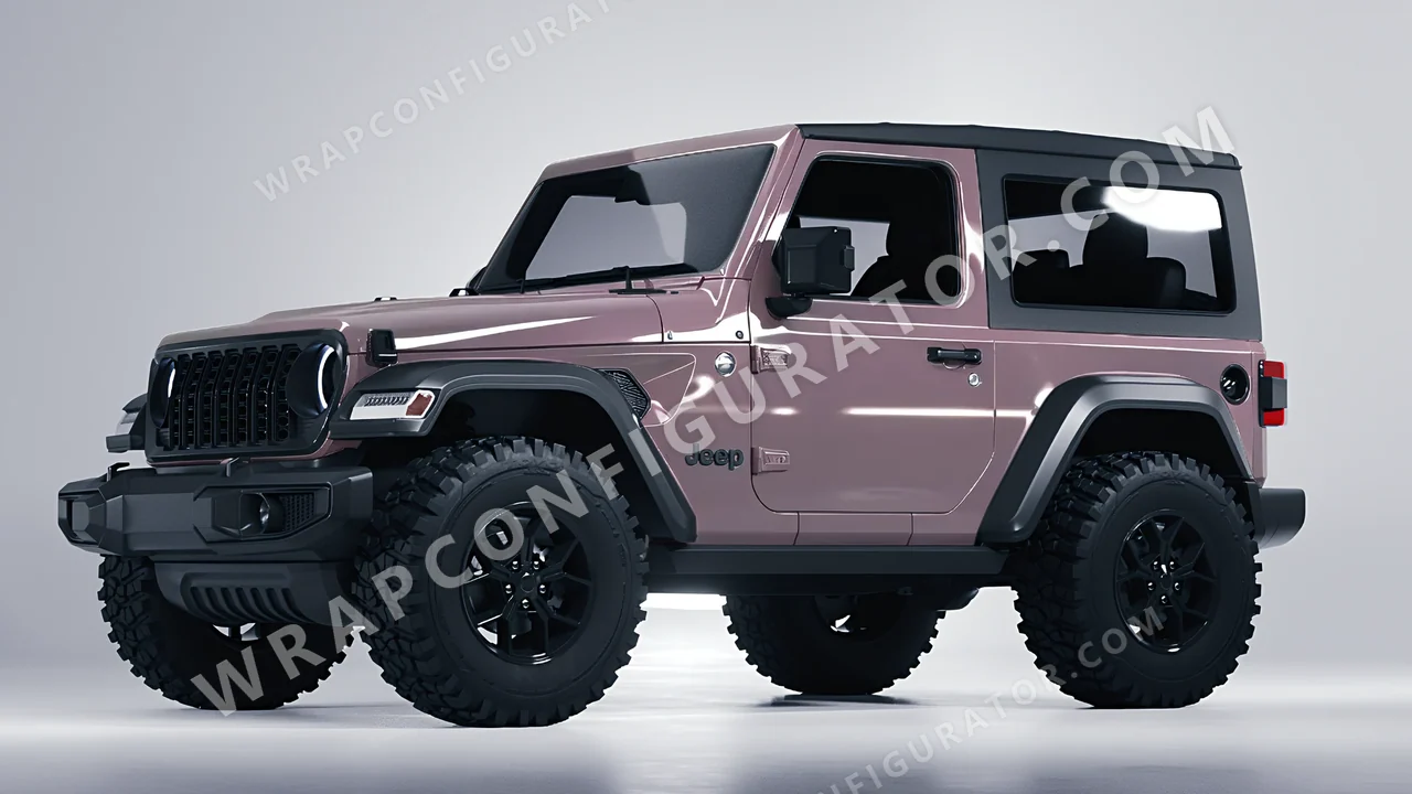 Purple Jeep Wrangler Willys 2024 wrapped in Inozetek Dynamic PPF Misty Purple DPPF707
