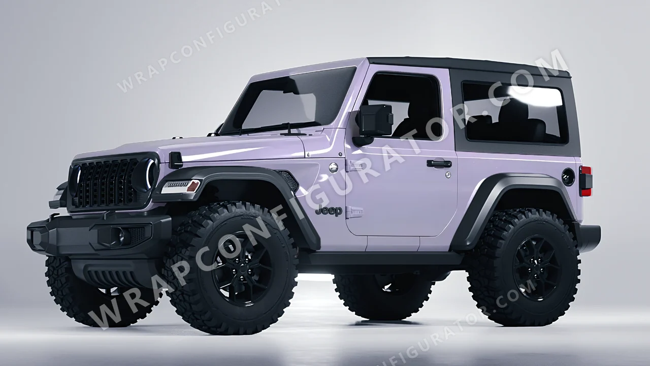 Purple Jeep Wrangler Willys 2024 wrapped in Inozetek Dynamic PPF Provence Purple DPPF708