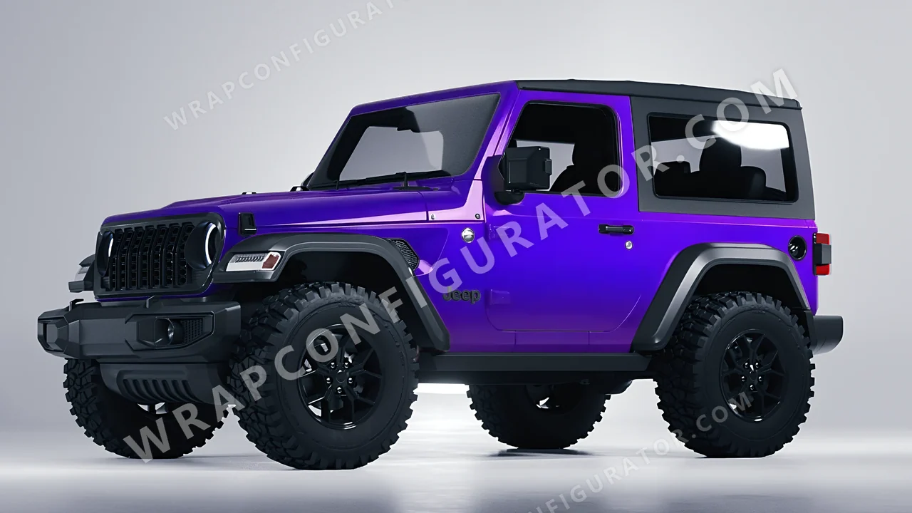 Purple Jeep Wrangler Willys 2024 wrapped in ORACAL Enchanted Violet 970RA-175G