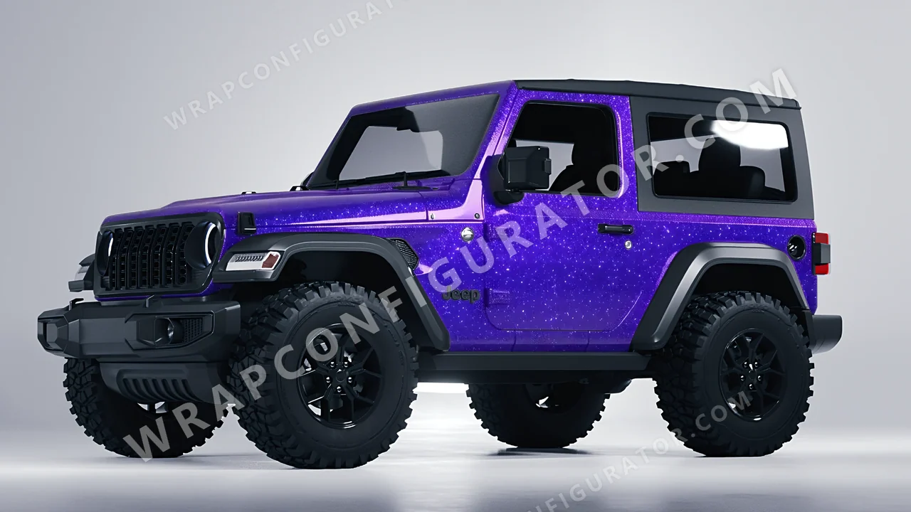 Purple Jeep Wrangler Willys 2024 wrapped in ORACAL Enchanted Violet 970RA-185G