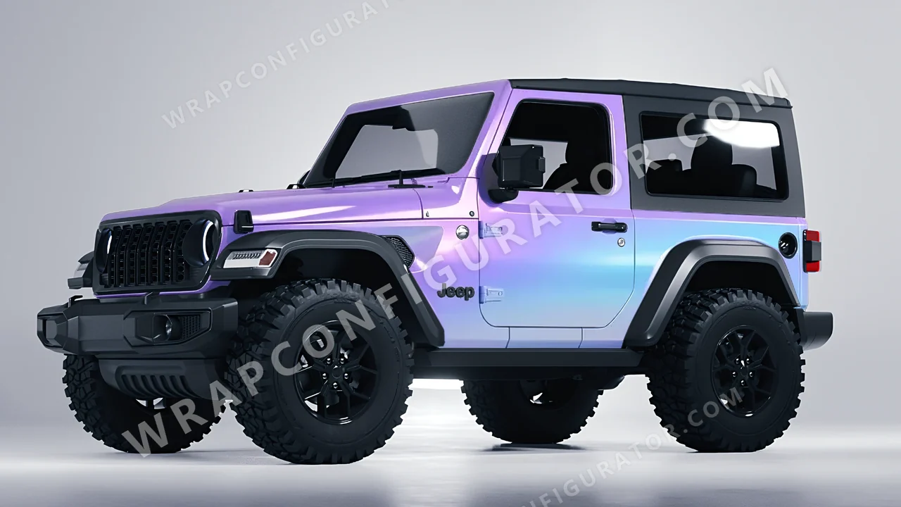 Purple Jeep Wrangler Willys 2024 wrapped in ORACAL Gloss Amethyst 970RA-316G