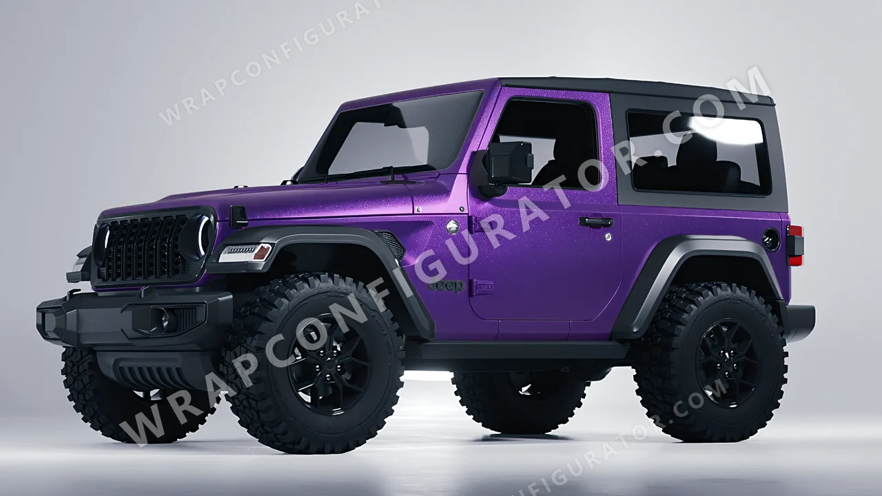 Purple Jeep Wrangler Willys 2024 wrapped in ORACAL Violet 970RA-406M