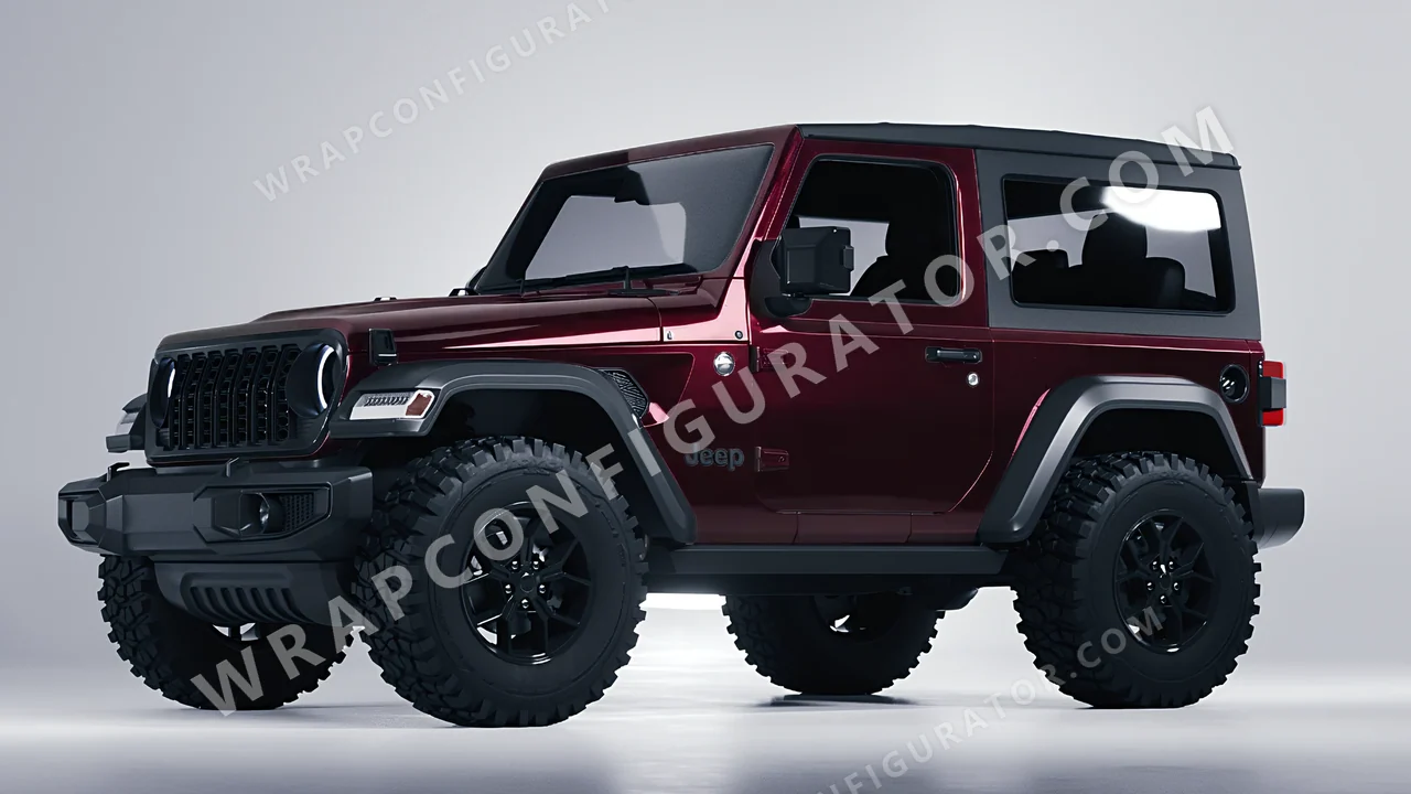 Red Jeep Wrangler Willys 2024 wrapped in Colourshield PPF by HyperPro Barn Red HGM20-P