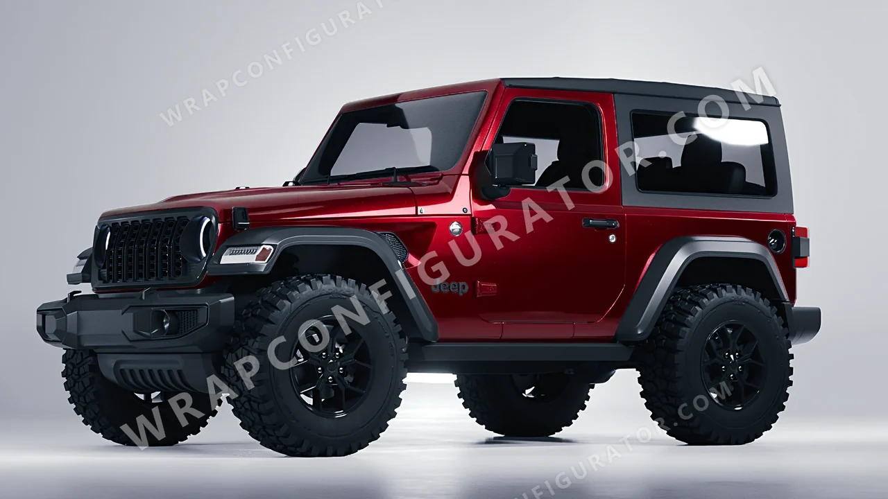 Red Jeep Wrangler Willys 2024 wrapped in Inozetek Dynamic PPF Soul Red DPPF944