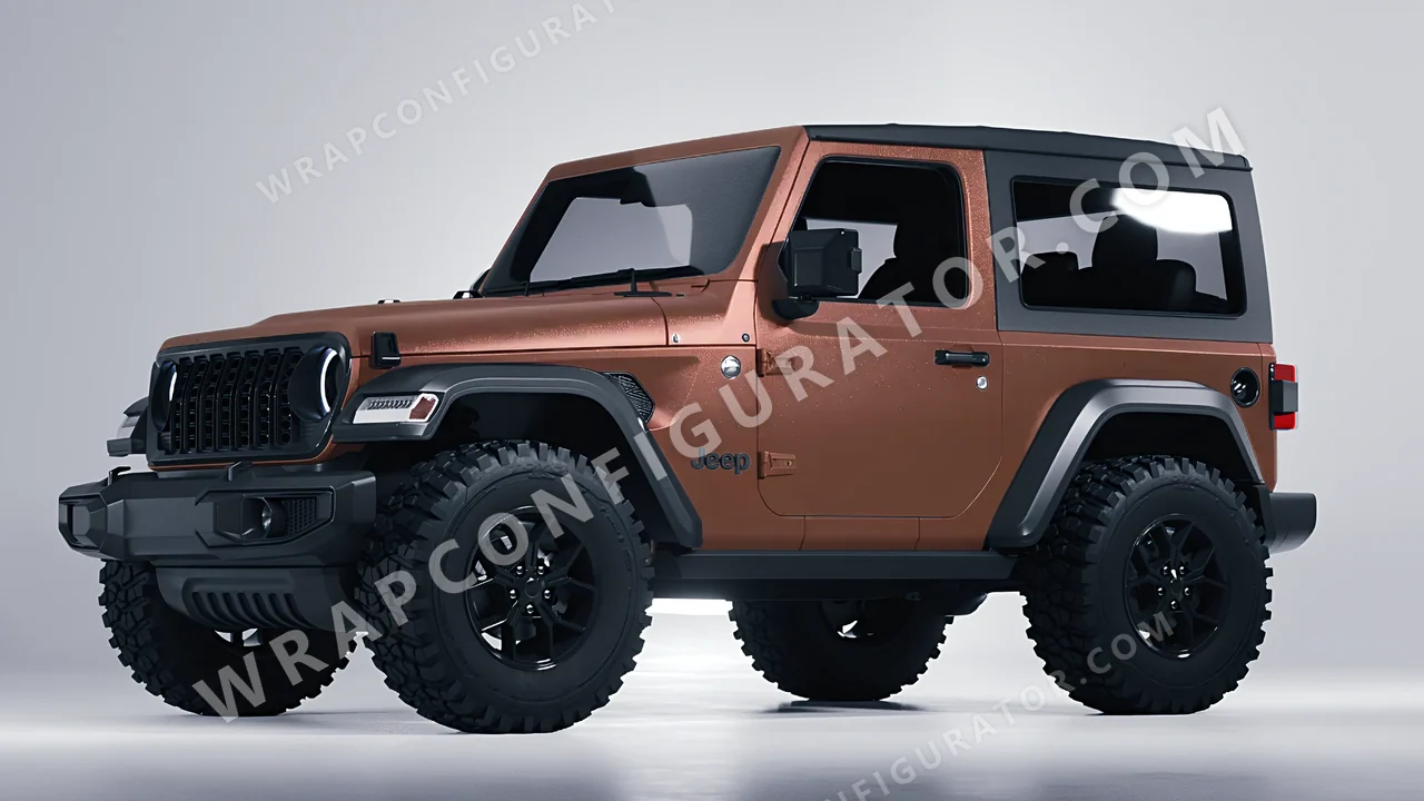 Red Jeep Wrangler Willys 2024 wrapped in KPMF Matt Russet Red K75545