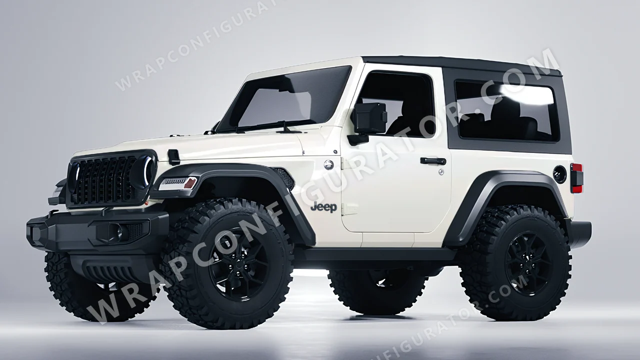 White Jeep Wrangler Willys 2024 wrapped in Avery Dennison Gloss White Pearl SW900-109-S