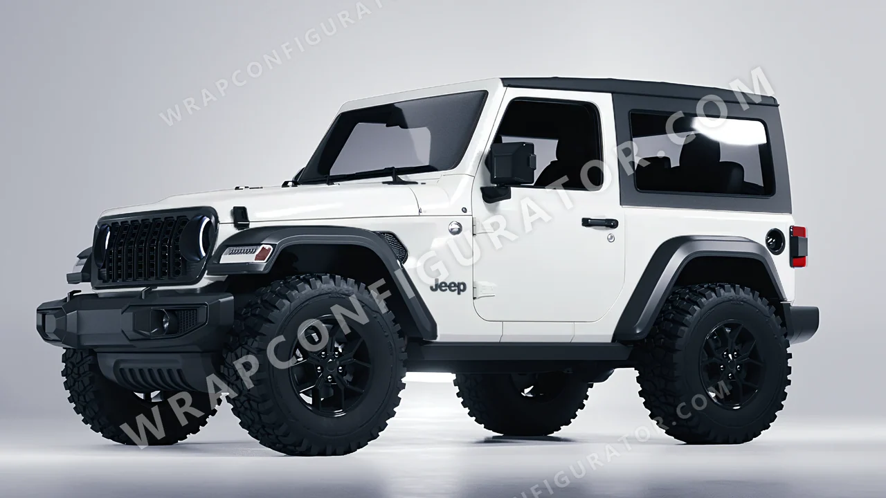 White Jeep Wrangler Willys 2024 wrapped in Avery Dennison White SW900-116-O