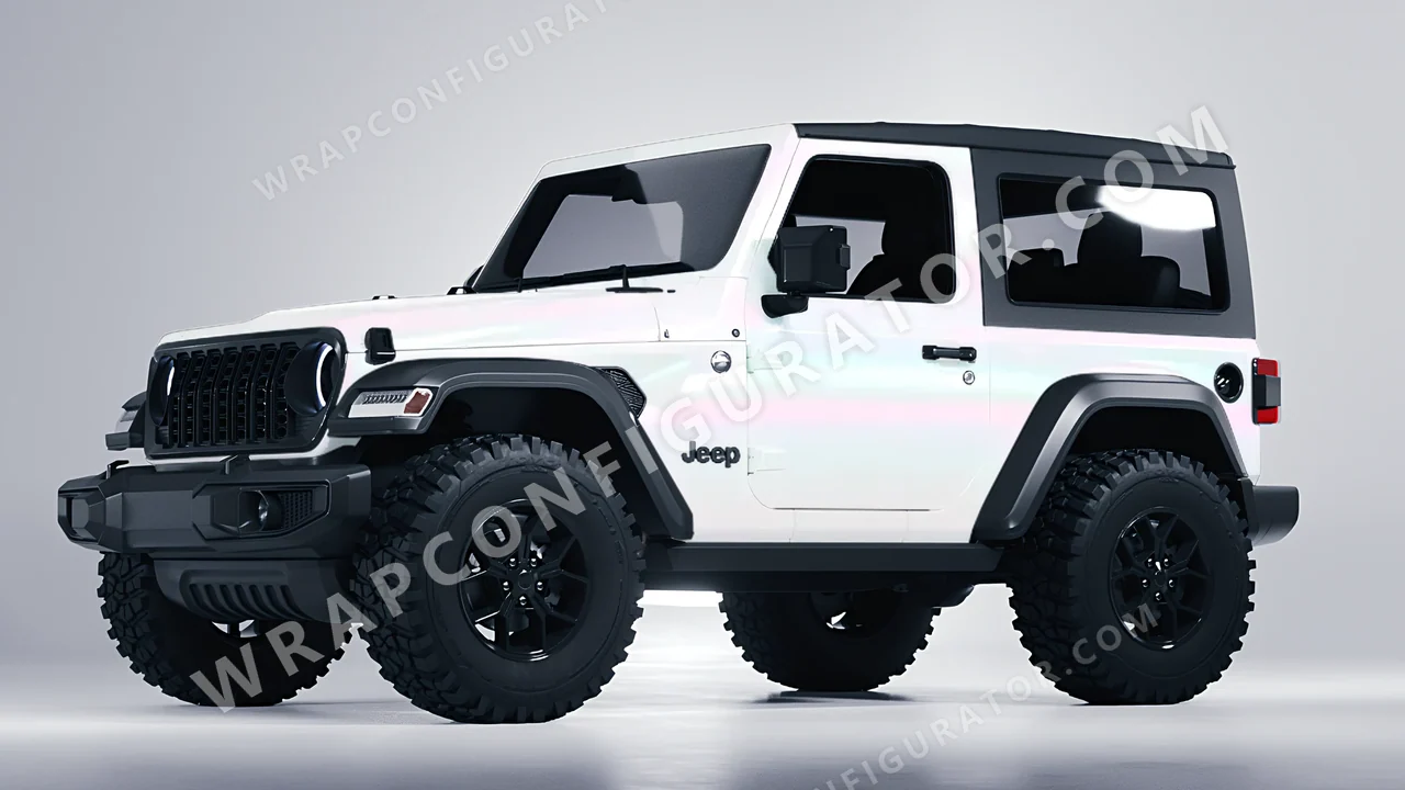 White Jeep Wrangler Willys 2024 wrapped in Colourshield PPF by HyperPro Aurora White SF006M-P