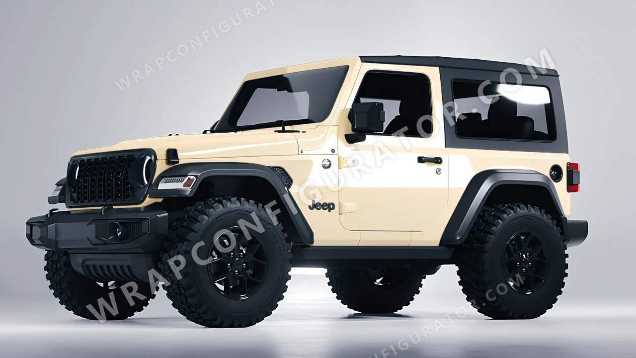 White Jeep Wrangler Willys 2024 wrapped in Colourshield PPF by HyperPro Cream White HGF52-P