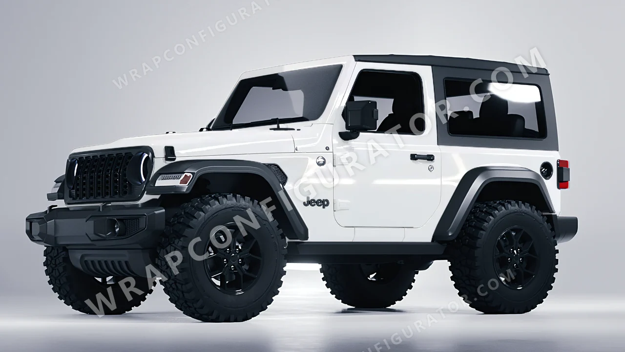 White Jeep Wrangler Willys 2024 wrapped in ORACAL White 970RA-010G